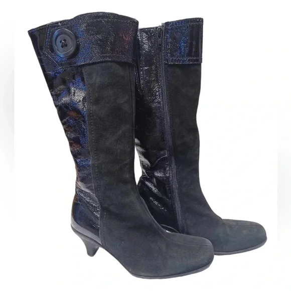 La Canadienne Leather Suede Heeled Boots Size 7M - Picture 2 of 9